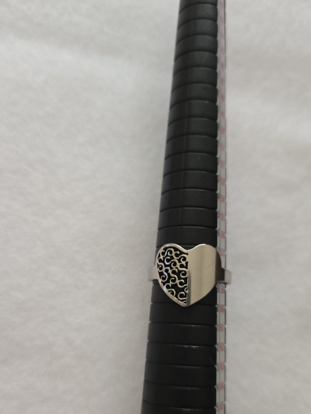 Silver Heart Filigree Adjustable Ring - Women Accessories.Size 8.5